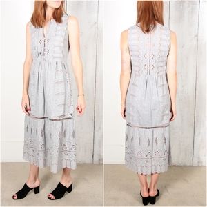 Sea New York Embroidered Gray Dress Size 4